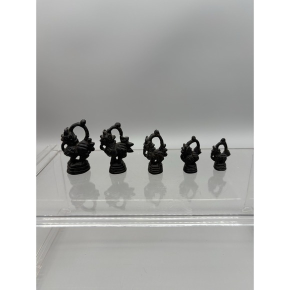 Bronze Opium Weight Chinte Burma‎ Burmese Dragon 267 G. 6 CM + less, Set of 5 - Picture 2 of 8